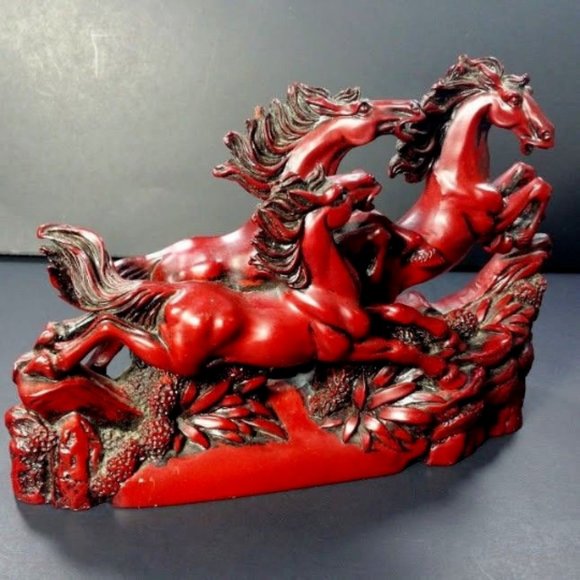 Chinese heavy lucky 3 running horses statues